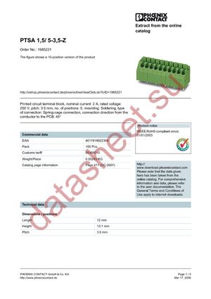 1985221 datasheet  